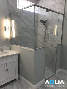 3-8 Right Angle 90 Degree Frameless Pivot Shower Door