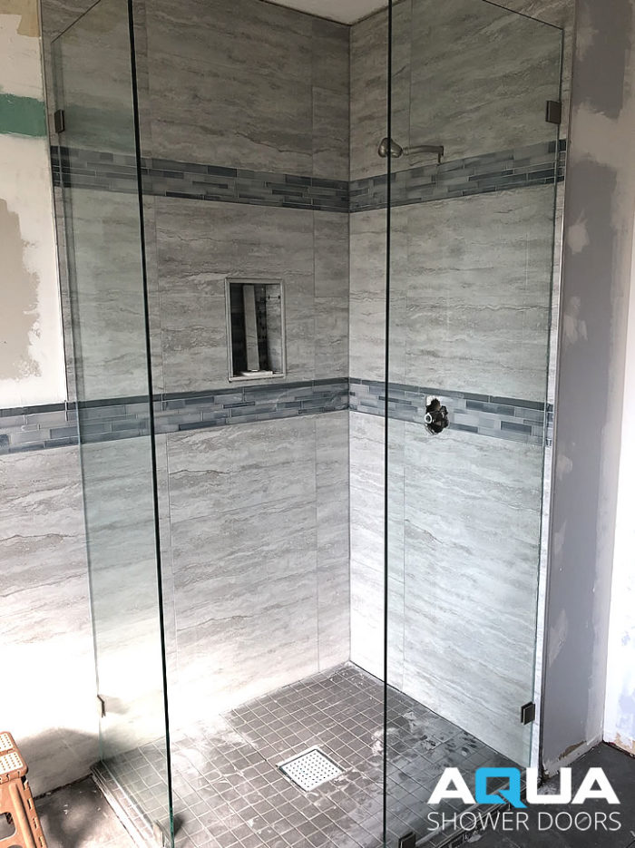 3/8” Frameless WalkIn Shower Glass Panels AQUA Shower Doors